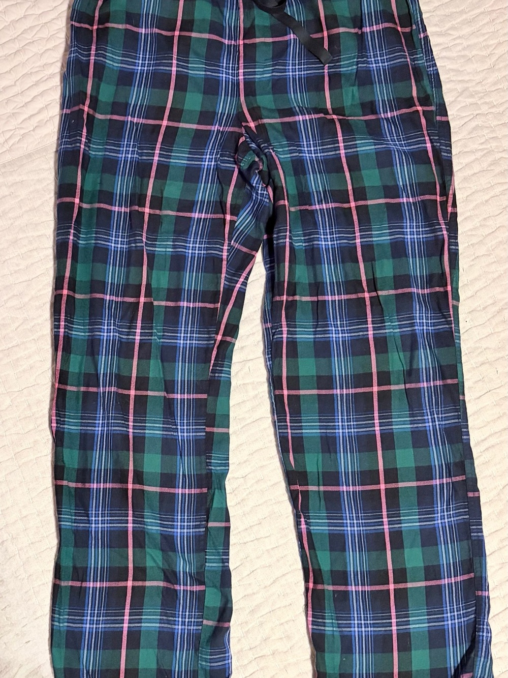 Victoria's Secret Green, Blue & Pink Plaid Pajama Bottoms